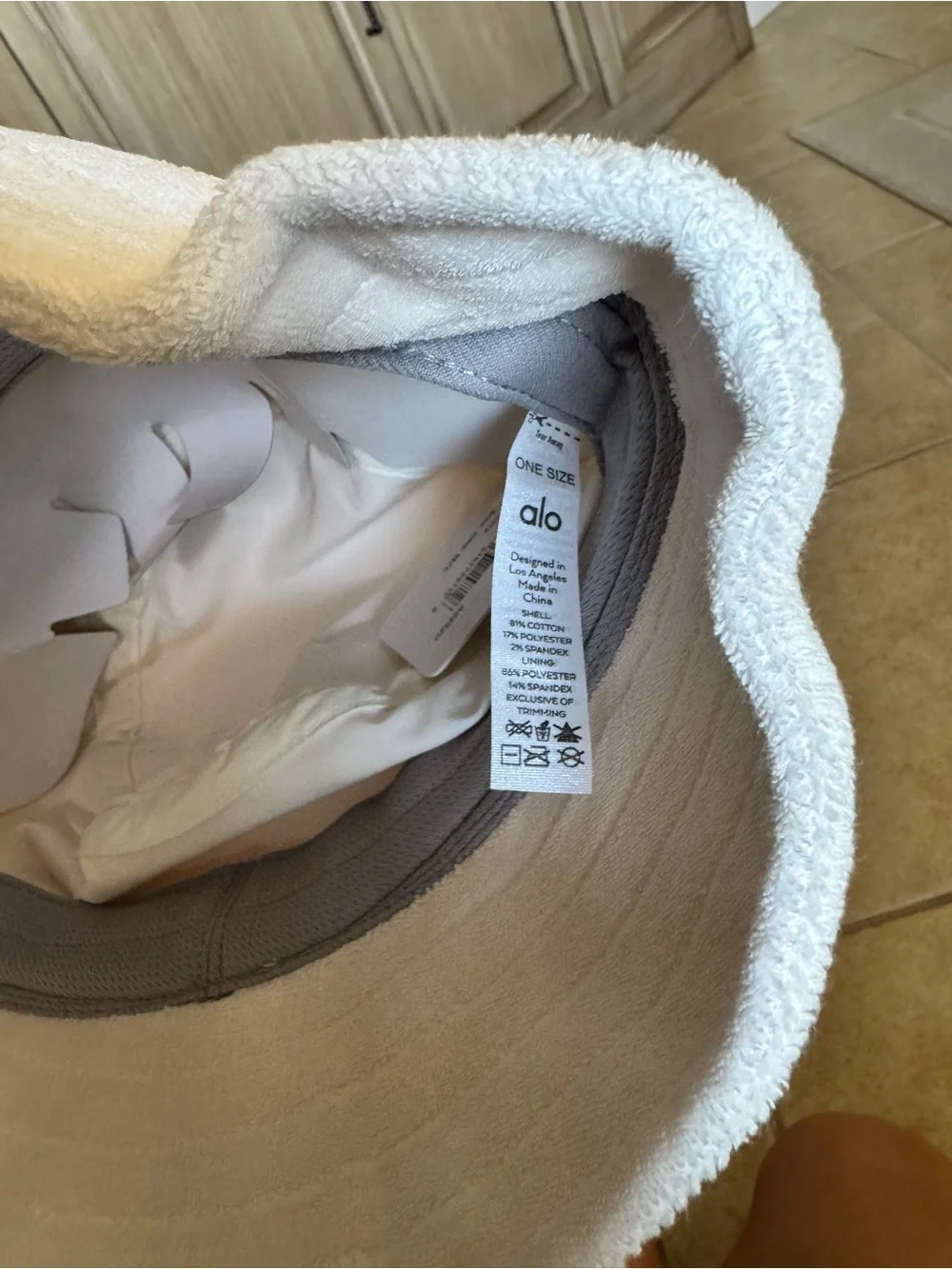 Alo Yoga White Towel Bucket Hat
